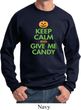 Mens Halloween Sweatshirt Keep Calm and Give Me Candy Sweat Shirt