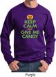 Mens Halloween Sweatshirt Keep Calm and Give Me Candy Sweat Shirt