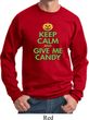 Mens Halloween Sweatshirt Keep Calm and Give Me Candy Sweat Shirt