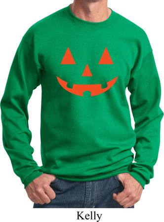 Mens Halloween Sweatshirt Orange Jack O Lantern Sweat Shirt