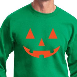 Mens Halloween Sweatshirt Orange Jack O Lantern Sweat Shirt