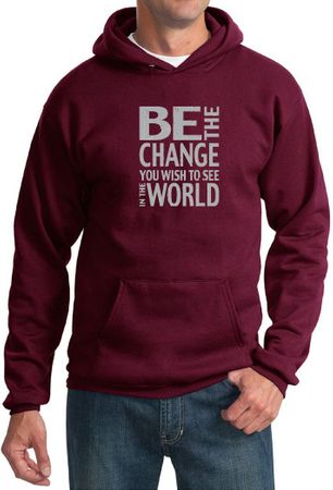 Mens Hoodie Be The Change Hoody