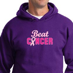 Mens Hoodie Breast Cancer Awareness Beat Cancer Hoody