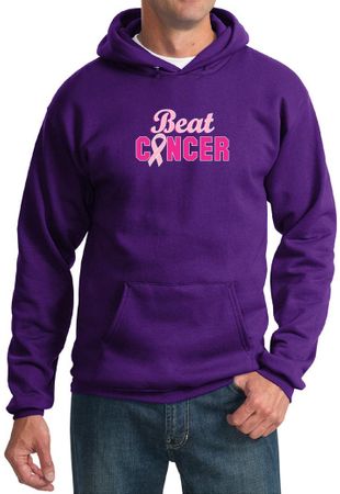 Mens Hoodie Breast Cancer Awareness Beat Cancer Hoody