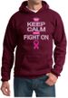 Mens Hoodie Breast Cancer Awareness Keep Calm Hoody