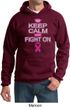 Mens Hoodie Breast Cancer Awareness Keep Calm Hoody