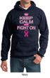 Mens Hoodie Breast Cancer Awareness Keep Calm Hoody
