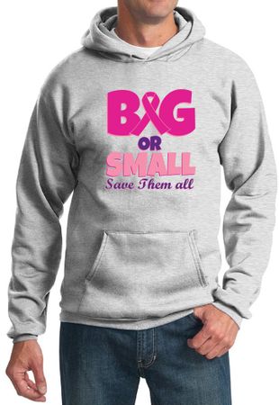Mens Hoodie Breast Cancer Awareness Save Them All Hoody
