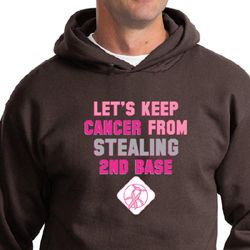 Mens Hoodie Breast Cancer Awareness Second 2nd Base Hoody
