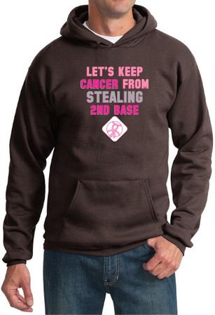 Mens Hoodie Breast Cancer Awareness Second 2nd Base Hoody