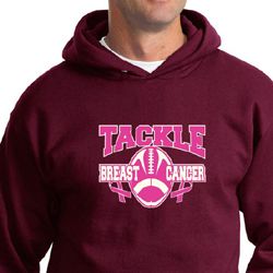 Mens Hoodie Breast Cancer Awareness Tackle Cancer Hoody
