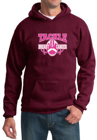Mens Hoodie Breast Cancer Awareness Tackle Cancer Hoody