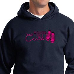 Mens Hoodie Breast Cancer Awareness Walkin For a Cure Hoody