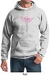 Mens Hoodie Breast Cancer Awareness Wings Ribbon Hoody