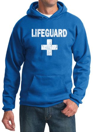 Mens Hoodie Distressed Lifeguard Hoody