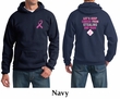 Mens Hoodie Pink Ribbon 2nd Base Front & Back Print Hoody