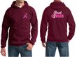 Mens Hoodie Pink Ribbon Beat Cancer Front & Back Print Hoody