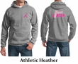 Mens Hoodie Pink Ribbon Beat Cancer Front & Back Print Hoody