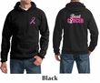 Mens Hoodie Pink Ribbon Beat Cancer Front & Back Print Hoody