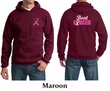 Mens Hoodie Pink Ribbon Beat Cancer Front & Back Print Hoody
