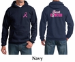 Mens Hoodie Pink Ribbon Beat Cancer Front & Back Print Hoody