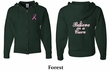 Mens Hoodie Pink Ribbon Believe Front & Back Print Full Zip Hoody