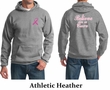 Mens Hoodie Pink Ribbon Believe in a Cure Front & Back Print Hoody