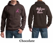 Mens Hoodie Pink Ribbon Believe in a Cure Front & Back Print Hoody