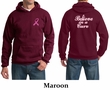 Mens Hoodie Pink Ribbon Believe in a Cure Front & Back Print Hoody