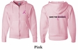 Mens Hoodie Pink Ribbon Best Pillows Ever Front & Back Full Zip Hoody