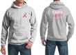 Mens Hoodie Pink Ribbon Faith Love Fight Front & Back Print Hoody