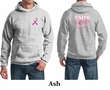 Mens Hoodie Pink Ribbon Faith Love Fight Front & Back Print Hoody