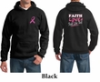 Mens Hoodie Pink Ribbon Faith Love Fight Front & Back Print Hoody