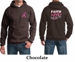 Mens Hoodie Pink Ribbon Faith Love Fight Front & Back Print Hoody