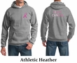 Mens Hoodie Pink Ribbon Fight Cancer Front & Back Print Hoody