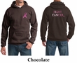 Mens Hoodie Pink Ribbon Fight Cancer Front & Back Print Hoody