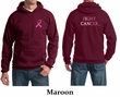 Mens Hoodie Pink Ribbon Fight Cancer Front & Back Print Hoody