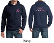 Mens Hoodie Pink Ribbon Fight Cancer Front & Back Print Hoody