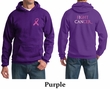 Mens Hoodie Pink Ribbon Fight Cancer Front & Back Print Hoody