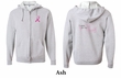 Mens Hoodie Pink Ribbon For My Daughter Front & Back Full Zip Hoody