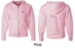 Mens Hoodie Pink Ribbon For My Daughter Front & Back Full Zip Hoody