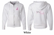 Mens Hoodie Pink Ribbon For My Daughter Front & Back Full Zip Hoody