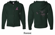 Mens Hoodie Pink Ribbon For My Sister Front & Back Full Zip Hoody
