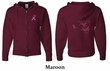 Mens Hoodie Pink Ribbon For My Sister Front & Back Full Zip Hoody