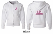 Mens Hoodie Pink Ribbon I Heart a Survivor Front & Back Full Zip Hoody