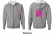 Mens Hoodie Pink Ribbon Love Hope Front & Back Print Full Zip Hoody