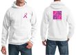 Mens Hoodie Pink Ribbon Peace Love Hope Front & Back Print Hoody
