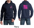Mens Hoodie Pink Ribbon Love Hope Front & Back Print Hoody