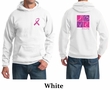 Mens Hoodie Pink Ribbon Love Hope Front & Back Print Hoody