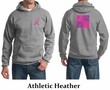 Mens Hoodie Pink Ribbon Peace Love Hope Front & Back Print Hoody